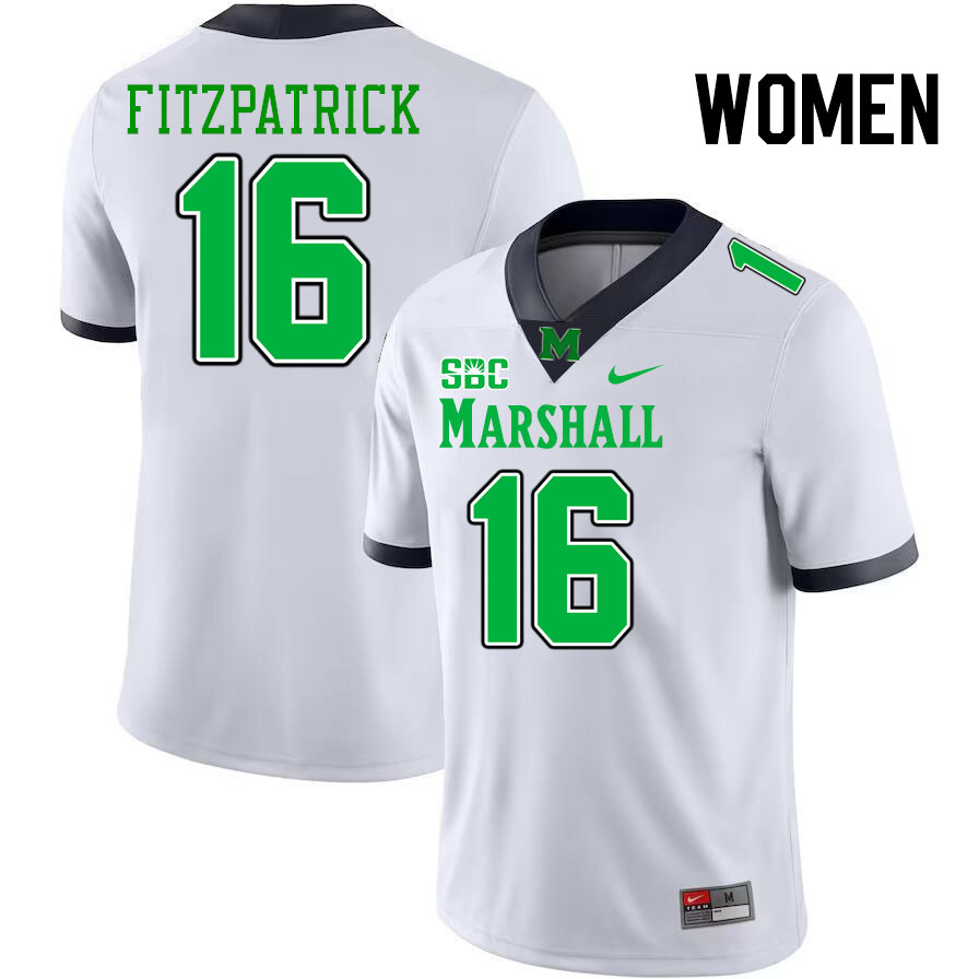 Women #16 Christian Fitzpatrick Marshall Thundering Herd SBC Conference College Football Jerseys Sti